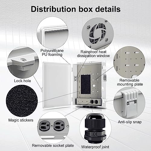 Outdoor Electrical Junction Box with High Power Outlet (16"H x 12"L x 4"W & Outlet)