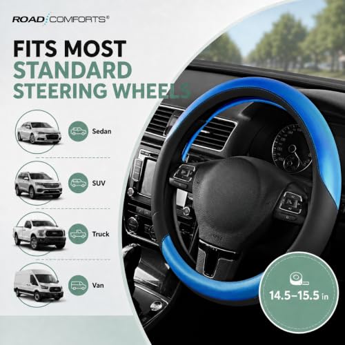 Steering Wheel Cover (Black&Metallic Blue)
