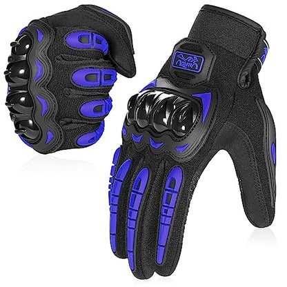 Motorcycle Gloves Breathable (8-blue / Medium)