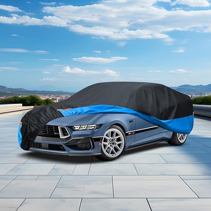 Car Cover Waterproof All Weather Outdoor Windproof Dustproof UV Protection Fit Coupe Ford Mustang 1994 (0 Coupe Car Cover / C3-Fit Coupe/Cabrio-Length 175-182 inch)