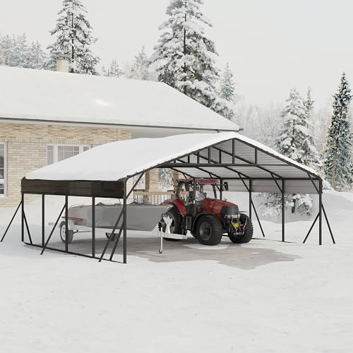 20x20 FT Metal Carport (Gray / 20x20FT)