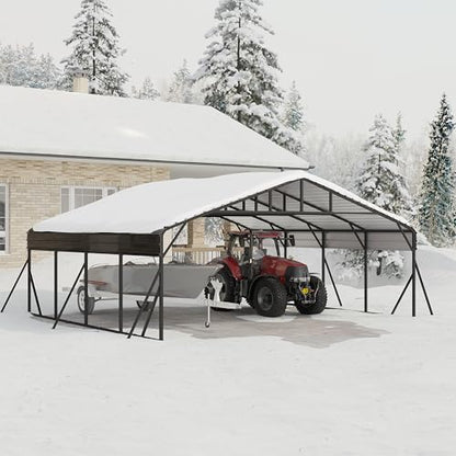 20x20 FT Metal Carport (Gray / 20x20FT)