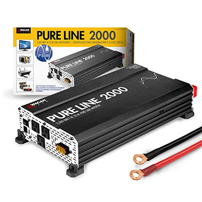 EL3808 Pure Line Power Inverter 2000 Watt DC 12V to 110V AC Car Pure Sine Wave Power Inverter for Home RV Camping Van Life Off Grid ETL Certified (2000W)