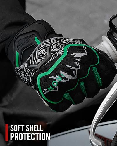 Motorcycle Gloves Motorbike Glove for Men Women Full Finger Knuckle Protection Touch Screen Cycling ATV Hiking Riding (XX-Large / mountain-Green)