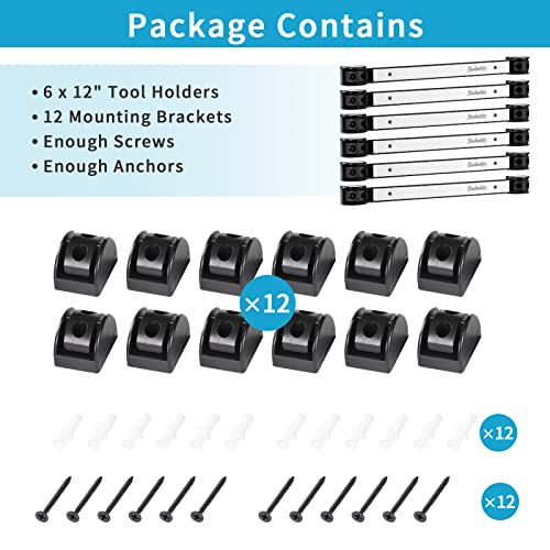 6 Pieces 12" Magnetic Tool Holder Strip (Silver 6PC / 12")