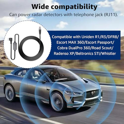 USB C to RJ11 Radar Detector Power Cord for Escort Uniden Cobra (9.84FT)