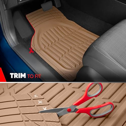 FlexTough LITE Rubber Car Mats Full Set (Full Set Lite (Sedan, Compact) / Beige Lite)