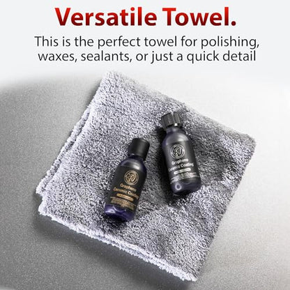 Adam's Borderless Grey Microfiber Towel (Pack of 1)