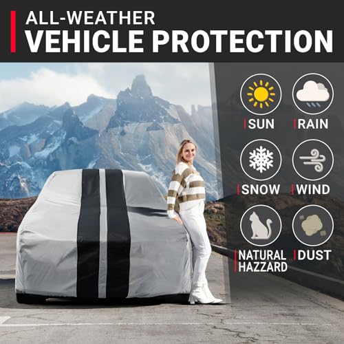 Car Cover Waterproof All Weather for 1973 (63. Monte Carlo 1973-1977 / Gray / Black (Stripe))