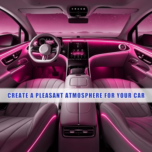 EL Wire Interior Car LED Strip Lights (Pink)