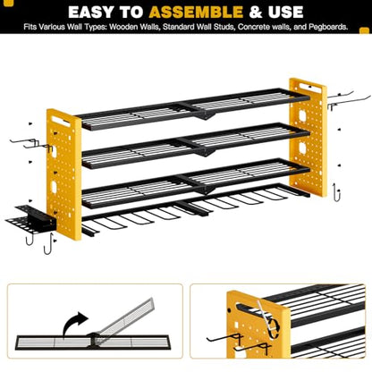 Power Tool Drill Holder Wall Mount (Yellow)