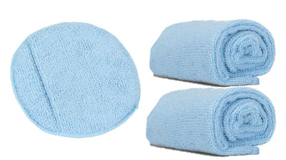 Microfiber Applicator Sponge & 2 16in Towels (1 Microfiber Applicator + 2 Towel)