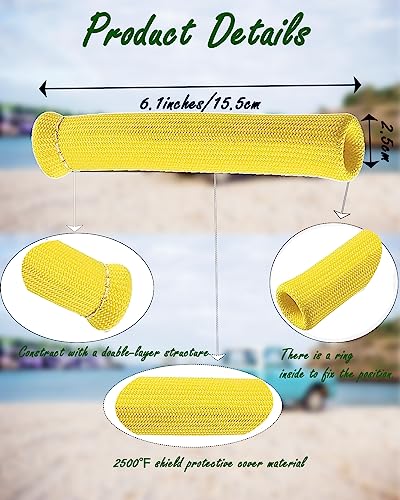 8 PCS 2500° Spark Plug Wire Heat Shield Boots Protector 6 Inch High Temp Ignition Sleeve Cover Replacement for LS1 LS2 SBC BBC 350 454 Car Truck Engine Headers Boot Wrap (Yellow)