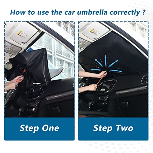Fun Cute Cat Driving Windshield Sun Shade Umbrella Foldable Car Front Window Sunshade Blocks UV Rays Heat Keep Vehicle Cool (multi 24)