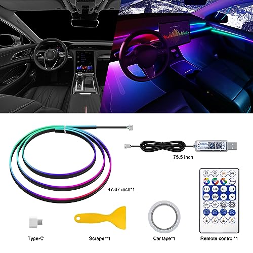 Dreamcolor Acrylic Interior Car LED Strip Light with USB (Dreamcolor 1 Light (47.24 inch))