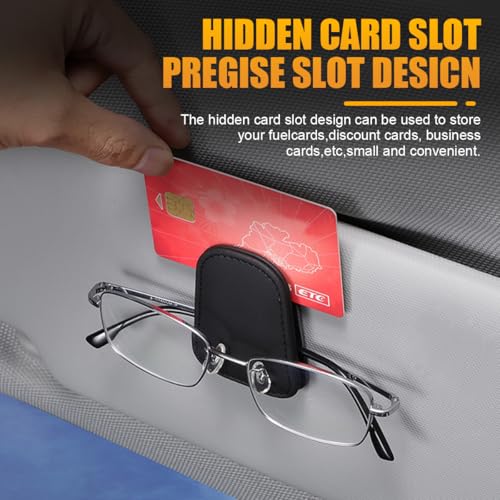 2PCS Sunglasses Holders for Car Sun Visor (2 Pack / Brown/Carbon Fiber)