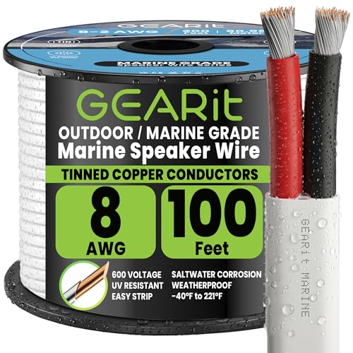 8 Gauge Marine Wire (8 AWG / 100 Feet / 2 Conductor)