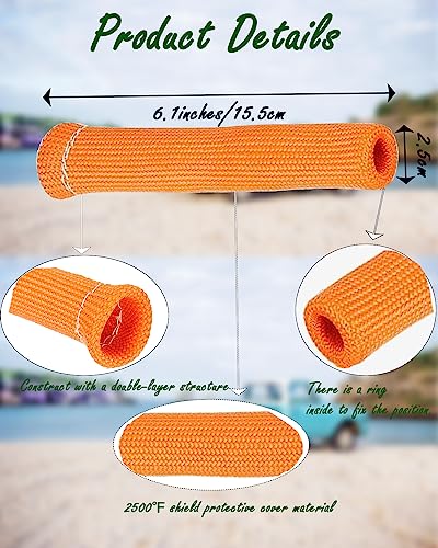 8 PCS 2500°F Spark Plug Wire Boots Protector 6 Inches High Temp Spark Plug Heat Sleeve Insulation Shield Boots Cover Replacement for LS1 LS2 SBC BBC 350 454 Car Truck Motors (Orange)