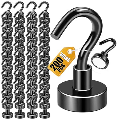 Magnetic Hooks 200pcs 30lbs Cruise Essentials 2026 Magnet Hook Black (Black / 0.63in)