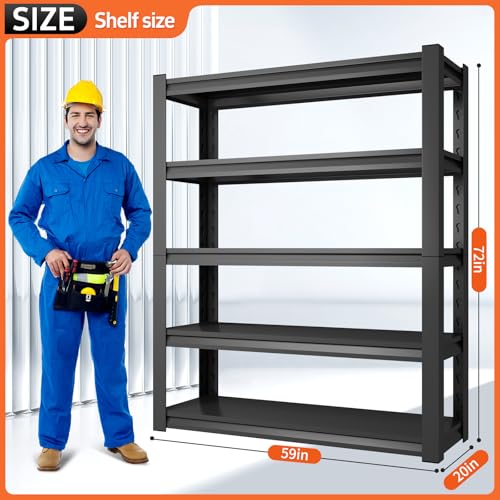 59" W Garage Shelving Unit (19.6" D*59" W*72" H)