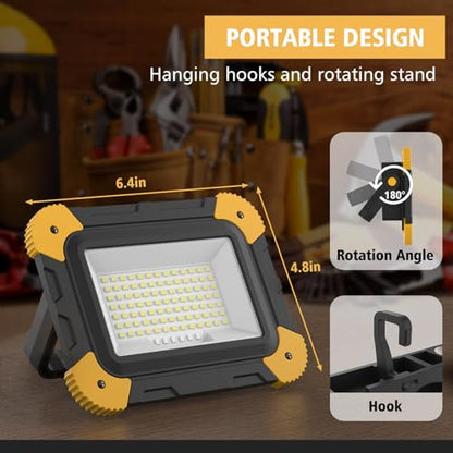 Rechargeable Magnetic LED Work Light (Black + Yellow)