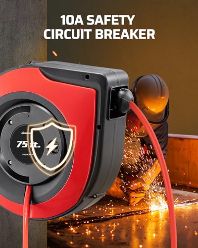 75FT Extension Cord Reel (Red)