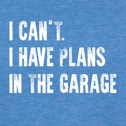 Large Royal Mens I Can't I Have Plans in The Garage Funny Dad Gift Deluxe Soft T (Large / Royal)
