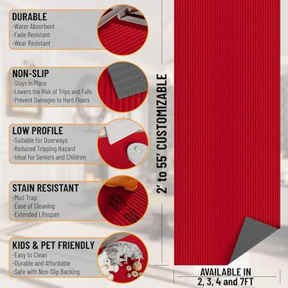 3x8 Runner Rug (Red / 2'7" x 8' (Runner))