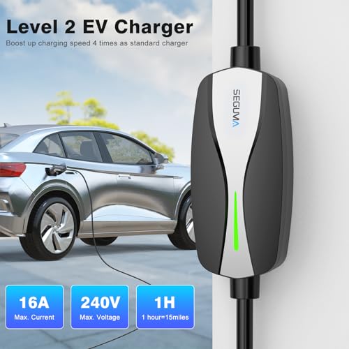 Level 1 2 EV Charger 16Amp Electric Car Charger for J1772 BEVs (Black / 16A EV Charger)