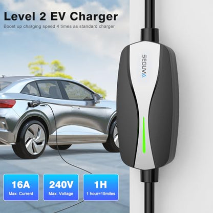 Level 1 2 EV Charger 16Amp Electric Car Charger for J1772 BEVs (Black / 16A EV Charger)