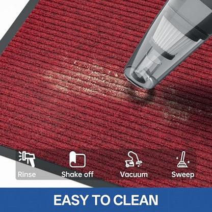 Front Door Mat (4' x 5' (Rectangular) / Red-stripe)