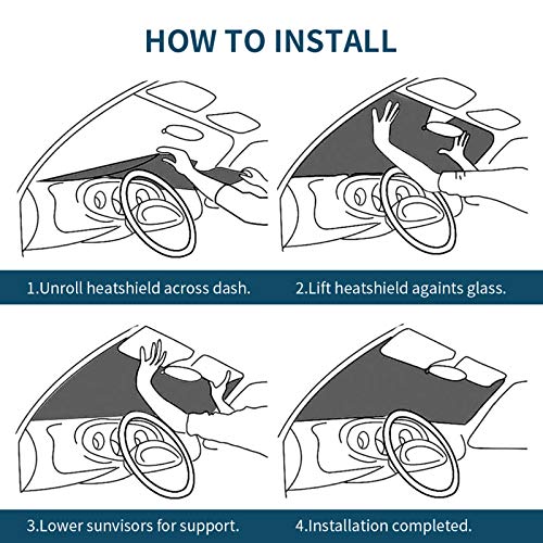 Car Windshield Sun Shade (Eyelashes / Expanded: 140 × 76 cm, Folded: 33 × 11 cm)