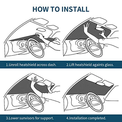 Car Windshield Sun Shade (Eyelashes / Expanded: 140 × 76 cm, Folded: 33 × 11 cm)