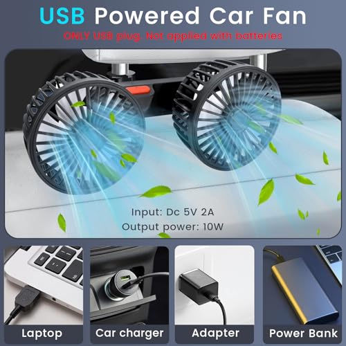 USB Car Cooling Fans for Backseat