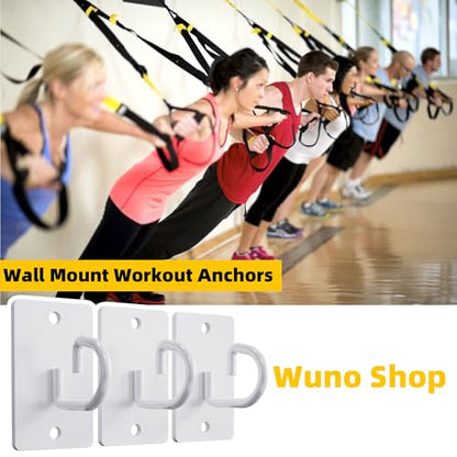 3 Pcs Wall Anchors for Resistance Bands (G Hooks-White-3Pcs)