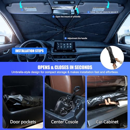 Car Windshield Sun Shade Umbrella for Jeep Renegade 2015 (For Jeep Renegade 2015-2026)