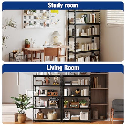 5 Tier Storage Shelf (Black / 27.6"W x 11.8"D x 60"H)