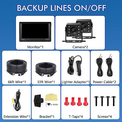 Dual RV Backup Camera System (2 Cameras)