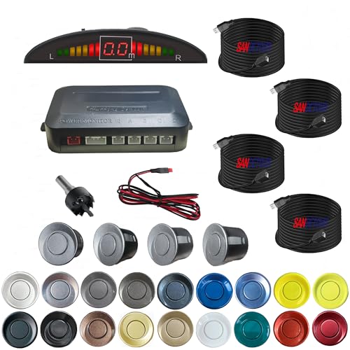Parking Sensor Kit Backup Sensor Kit Reverse Sensor for Pickup & Extended Vehicles (Light Grey)