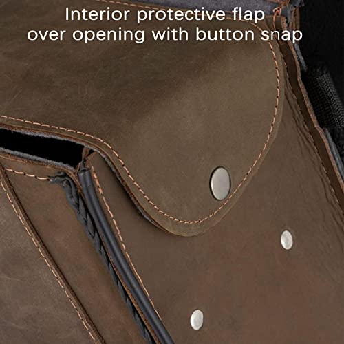 Naked Cowhide Leather Motorcycle Saddle Bags Throw Over Saddlebags (Vintage Brown 26L No Studs & Braided)