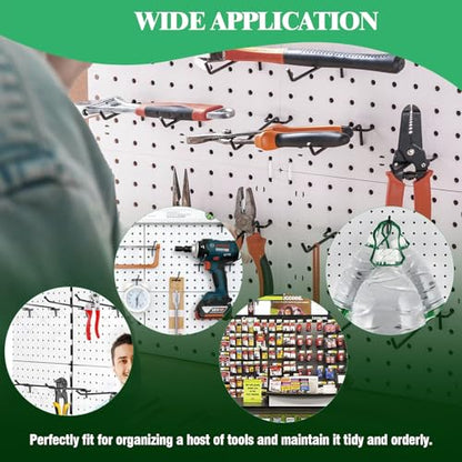 50Pcs 6" 15CM Pegboard Hooks Assortment Set (6 Inch / Black)