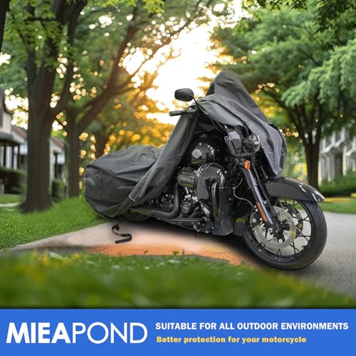 Motorcycle Cover for Harley Davidson Touring Waterproof Heavy Duty (108"-Touring)