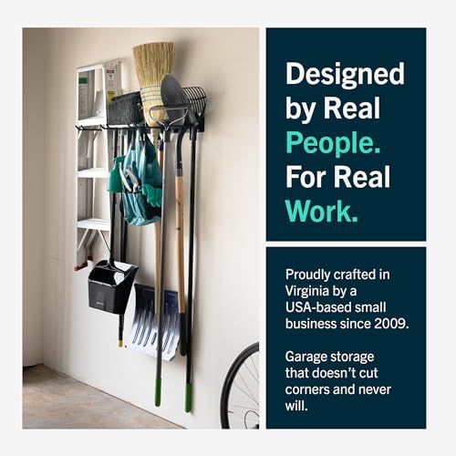 Garage Tool Organizer (36" Heavy Duty Steel Rack | 4 Hooks | Holds 250lbs / CACTUS)