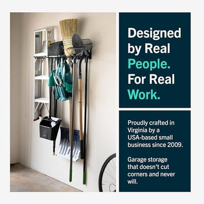 Garage Tool Organizer (36" Heavy Duty Steel Rack | 4 Hooks | Holds 250lbs / CACTUS)