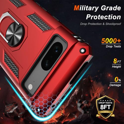 for Google Pixel 7 Case with Screen Protector (Red / Google Pixel 7)