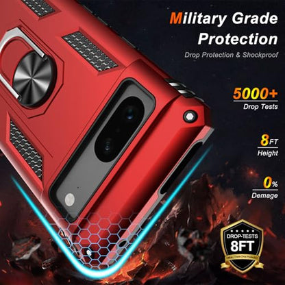 for Google Pixel 7 Case with Screen Protector (Red / Google Pixel 7)