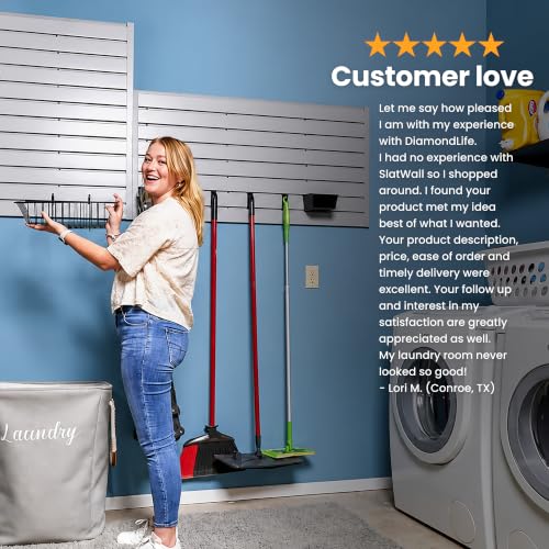 Heavy Duty 4'H x 4'W PVC Garage SlatWall Storage System (White / 4'H x 4'W)