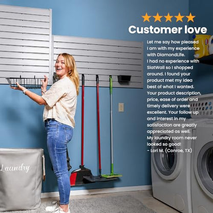 Heavy Duty 4'H x 4'W PVC Garage SlatWall Storage System (White / 4'H x 4'W)