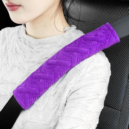 2 Pack Universal Car Seat Belt Pads Cover for A More Comfortable Driving (purple)