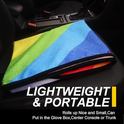 Back Seat Cover for Car Trucks Van SUV Jeep (Rear Bench Seat Towel / Rainbow)